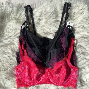 *NWT 3 VICTORIA’S SECRET & ADORE ME LACE BRA BUNDLE